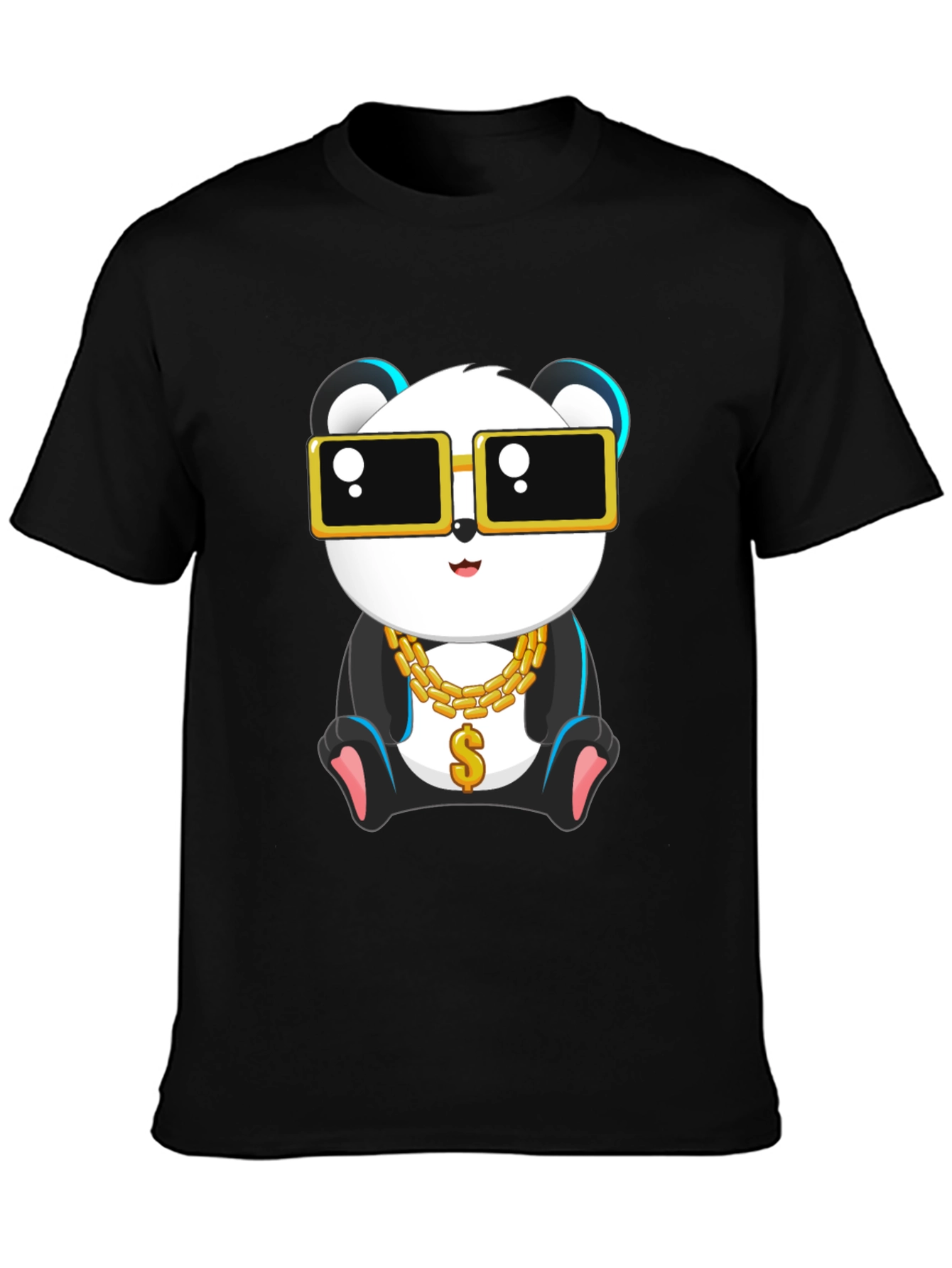 Cool Panda Graphic Tee - Black Cotton T-Shirt