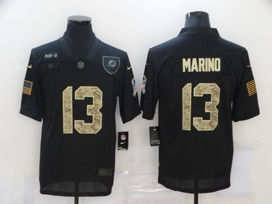 Men's Miami Dolphins #13 Dan Marino Black Player Game Jerseys