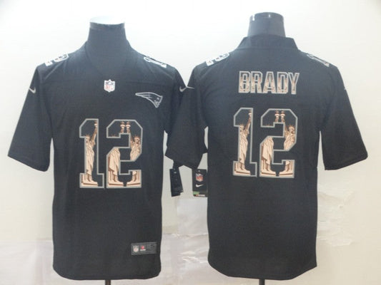 Men's New England Patriots Tom Brady #12 Black Player Game Jerseys