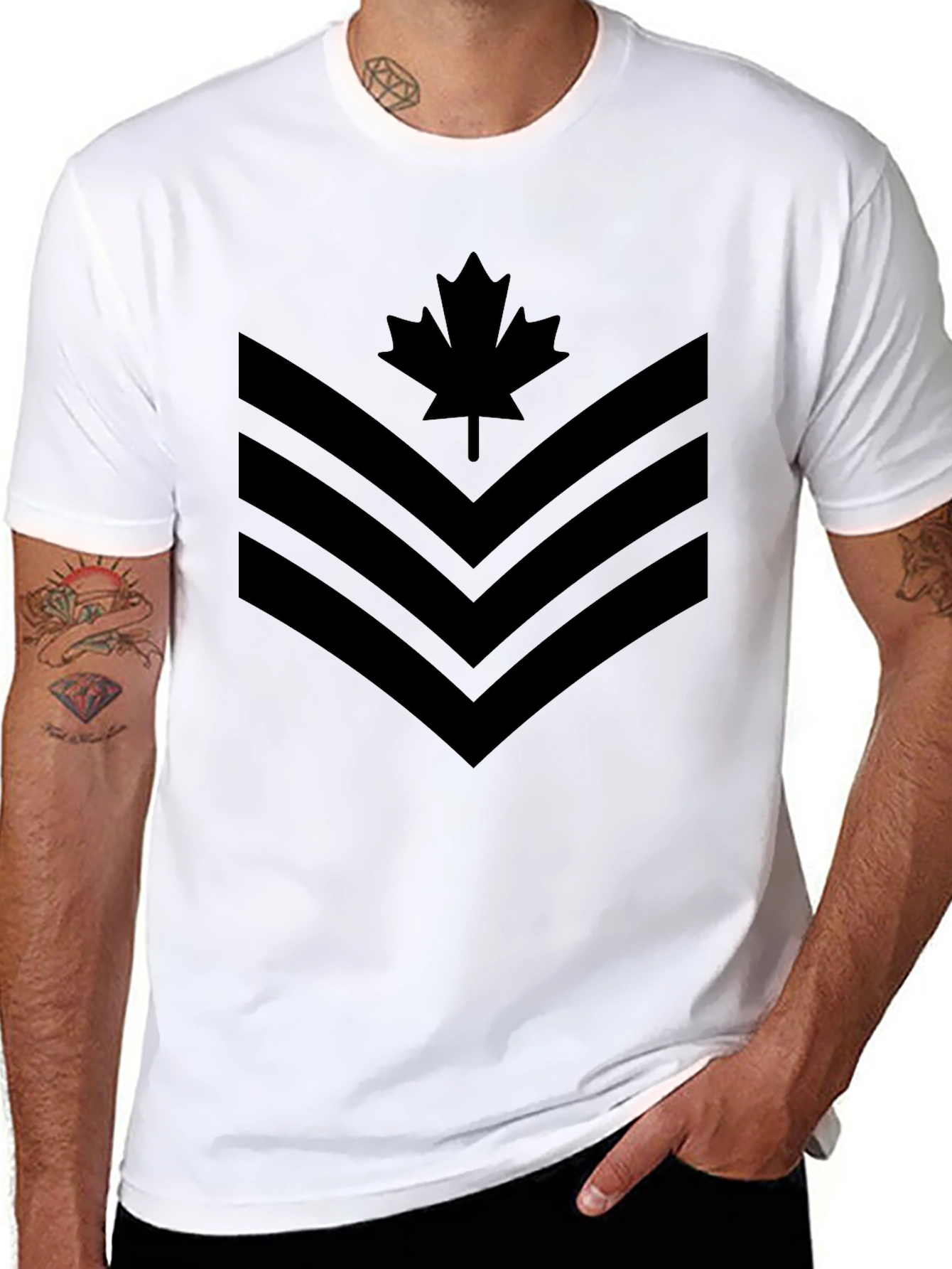 Canadian Maple Leaf Chevron Graphic T-Shirt
