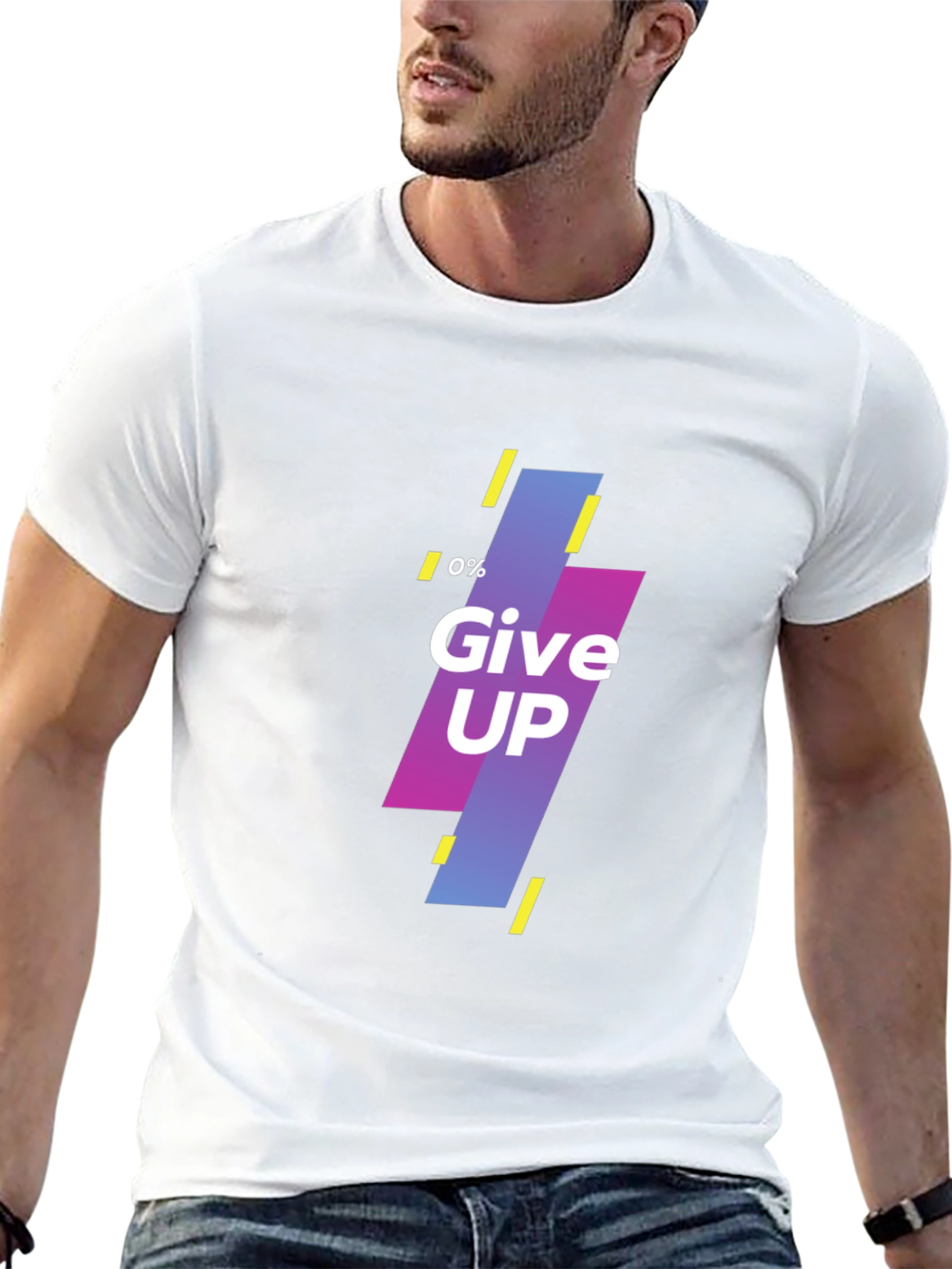 Motivational Never Give Up Black T-Shirt