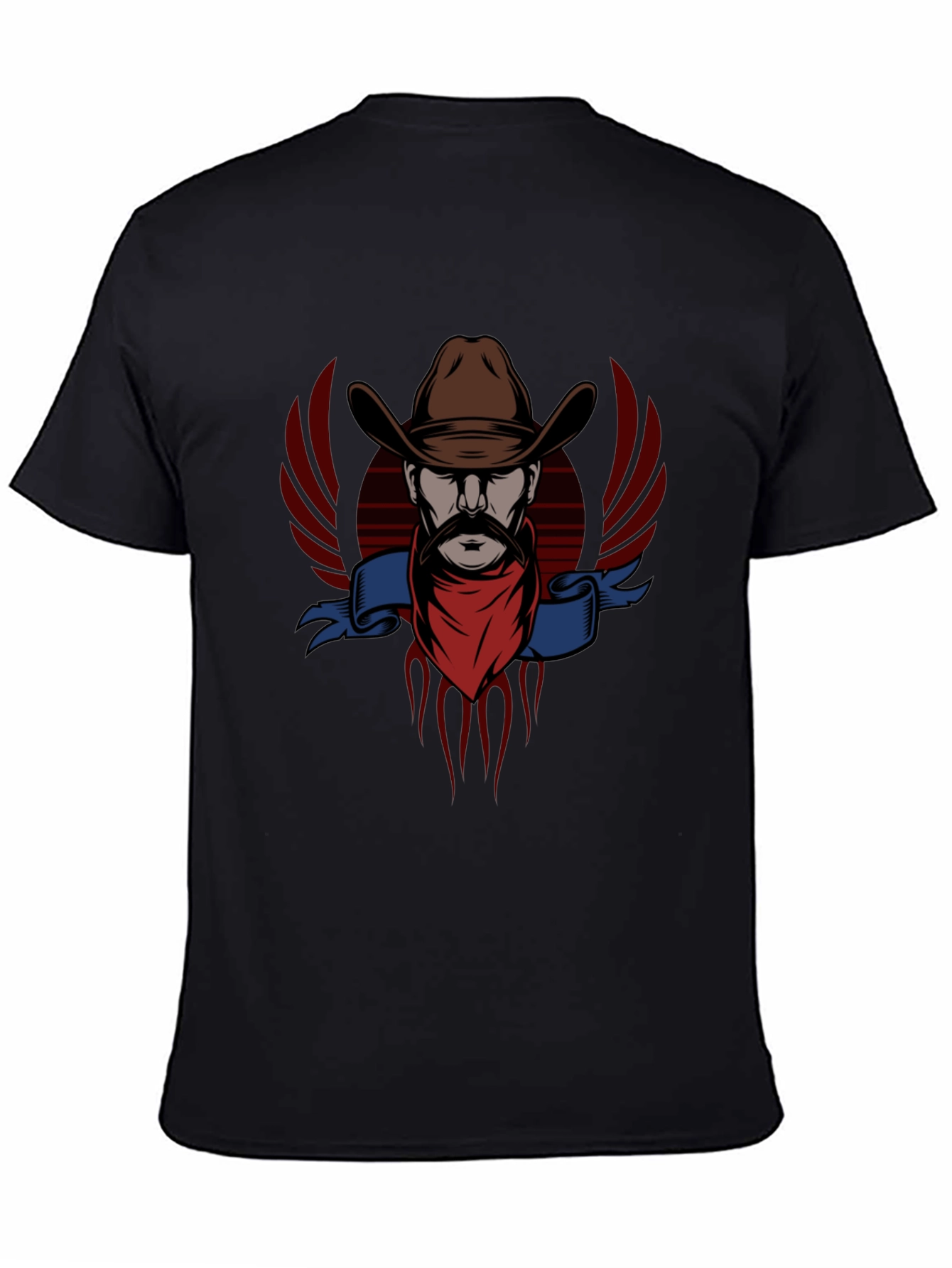 Cowboy Graphic Tee - Western Style Black T-Shirt
