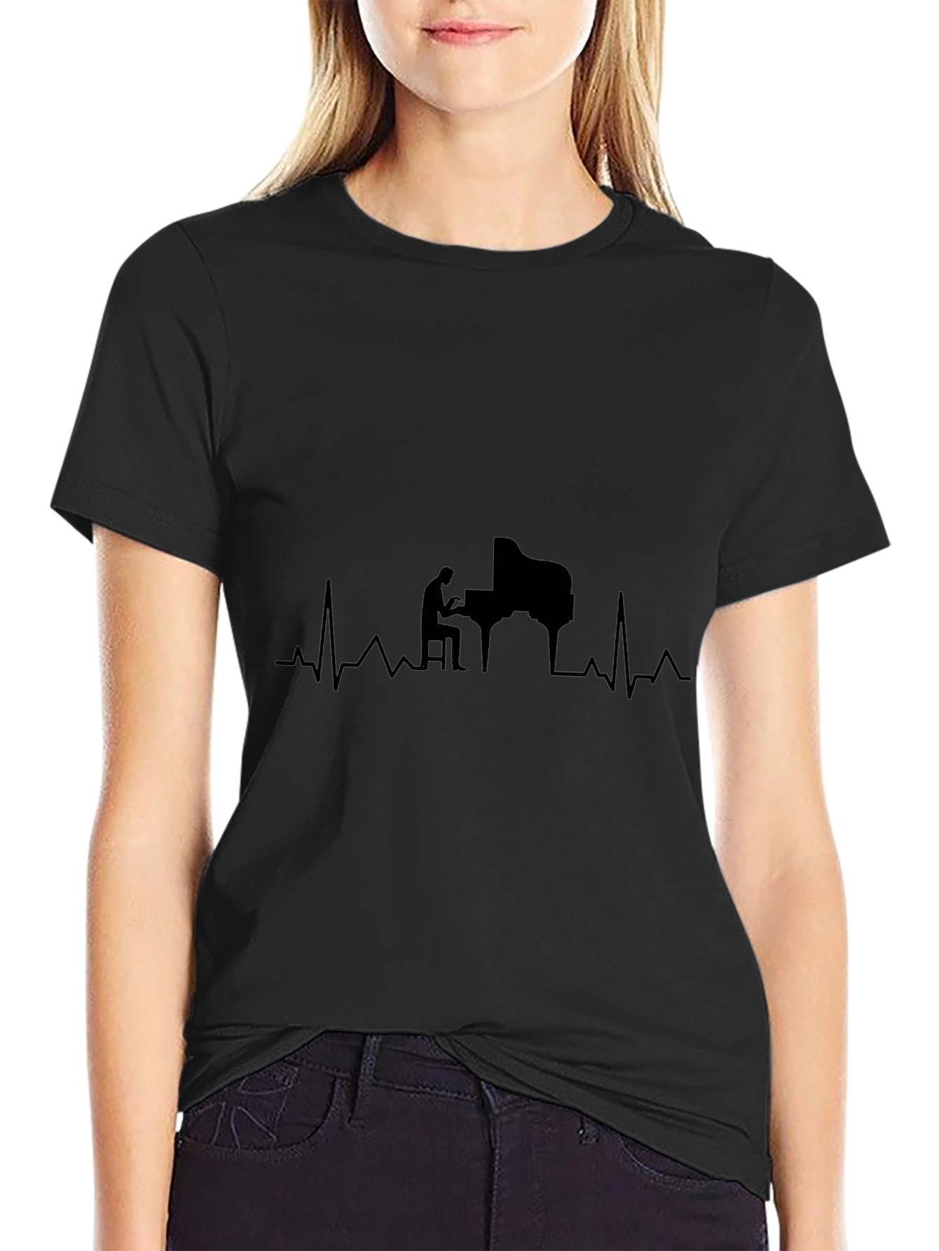 Piano Heartbeat T-Shirt - Music Lovers Tee