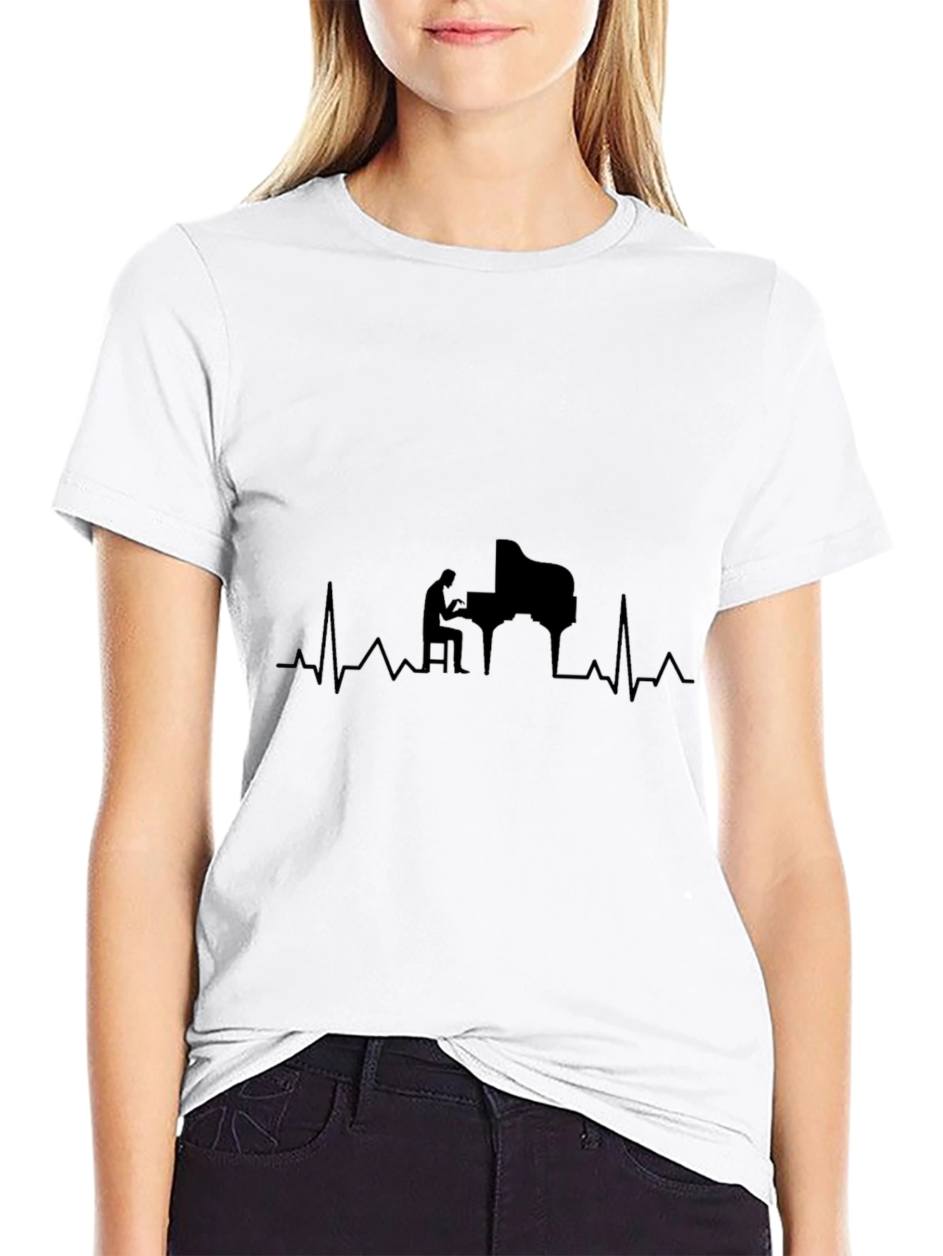 Piano Heartbeat T-Shirt - Music Lovers Tee