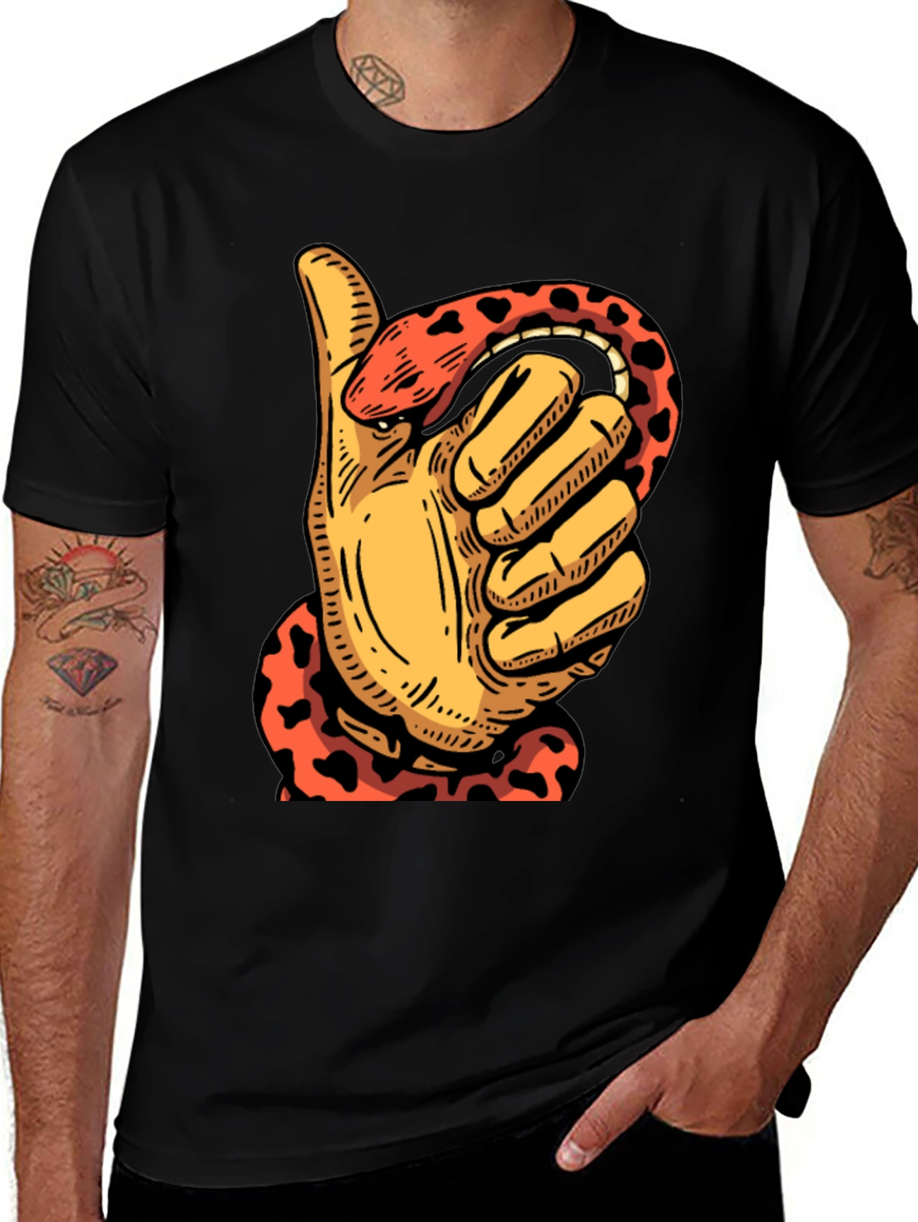 Thumbs Up Snake T-Shirt - Mens Graphic Tee