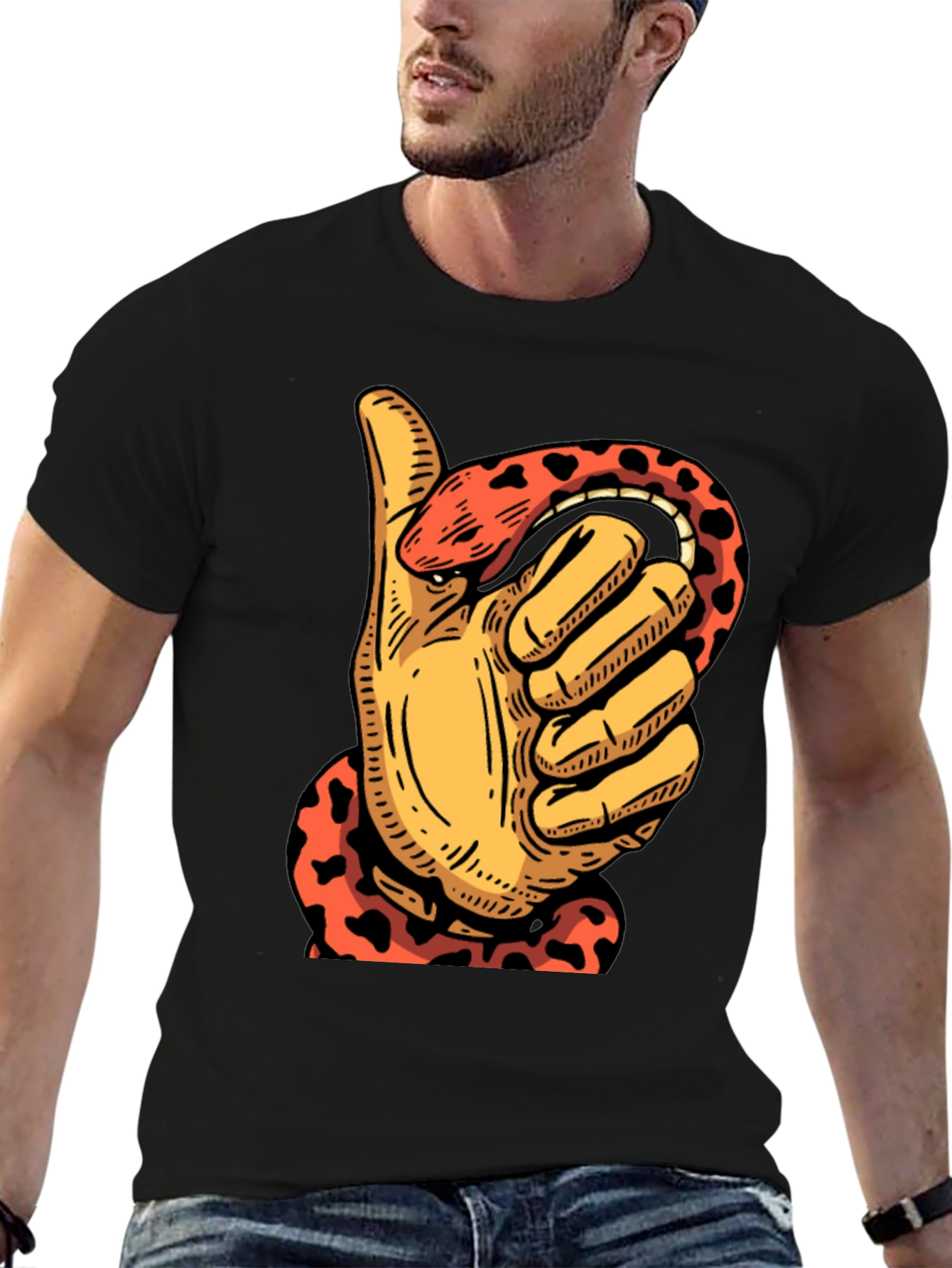 Thumbs Up Snake T-Shirt - Mens Graphic Tee
