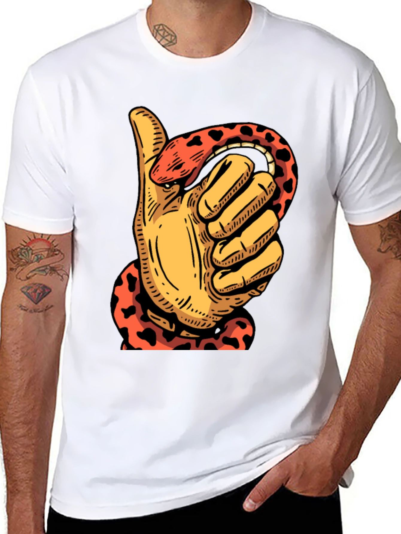 Thumbs Up Snake T-Shirt - Mens Graphic Tee