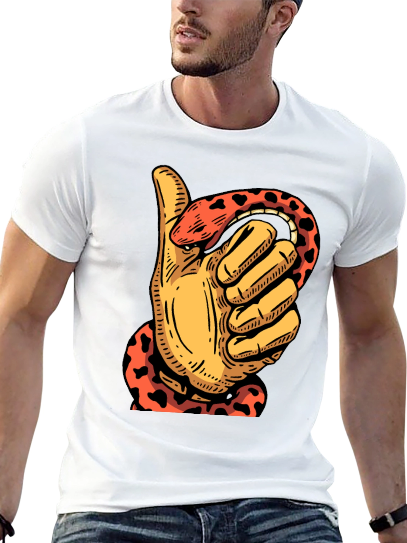 Thumbs Up Snake T-Shirt - Mens Graphic Tee