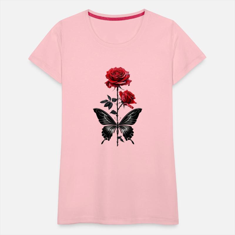 Elegant Red Roses with Black Butterfly