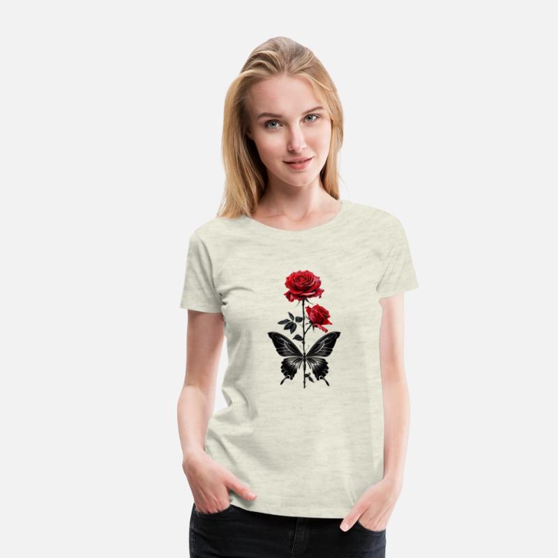 Elegant Red Roses with Black Butterfly