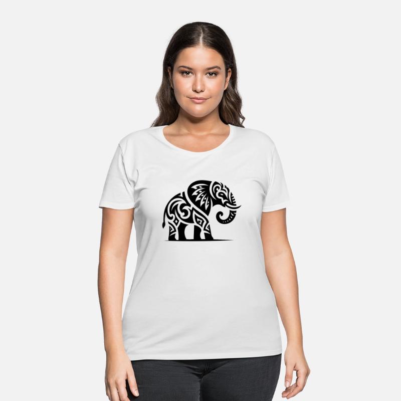 Elegant Tattoo Elephant With Large Tusks
