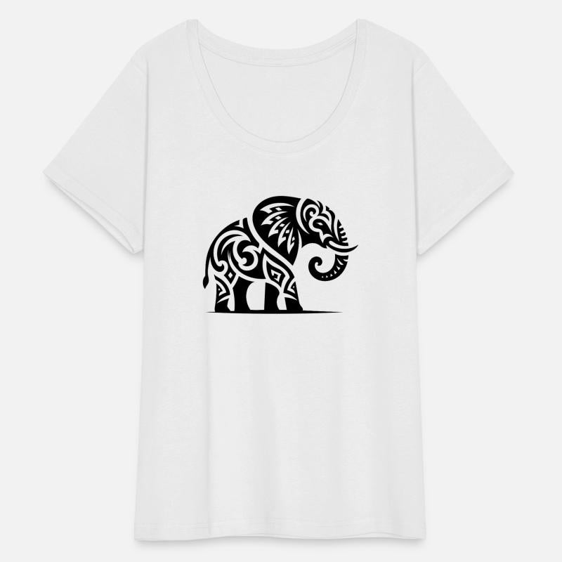 Elegant Tattoo Elephant With Large Tusks