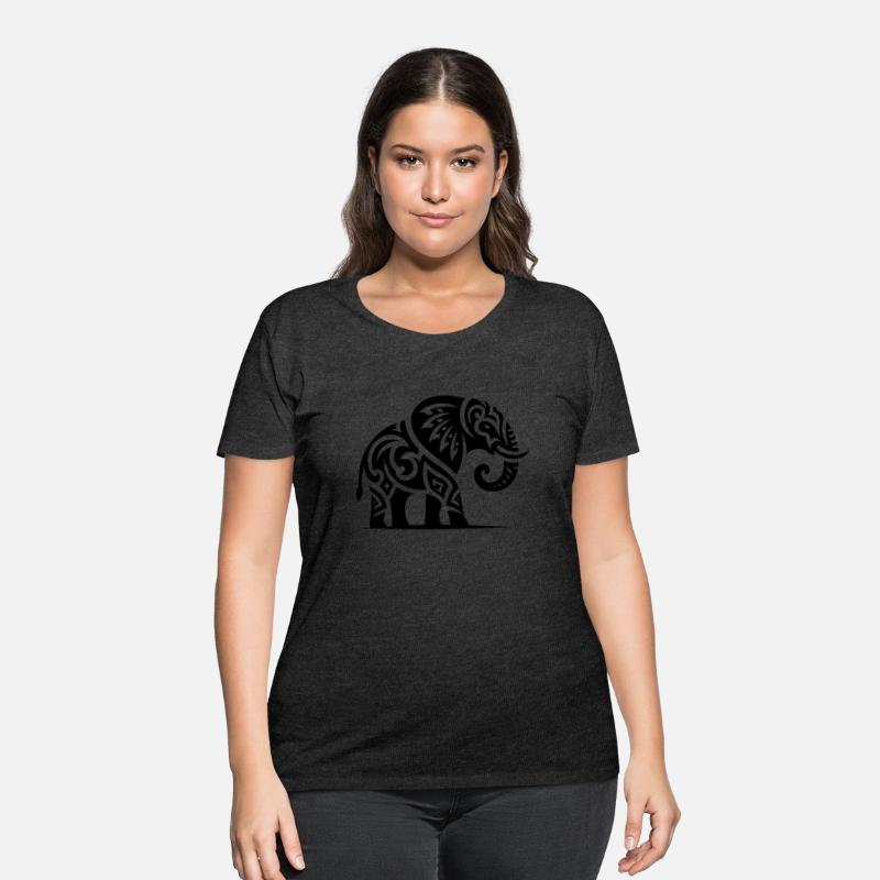 Elegant Tattoo Elephant With Large Tusks