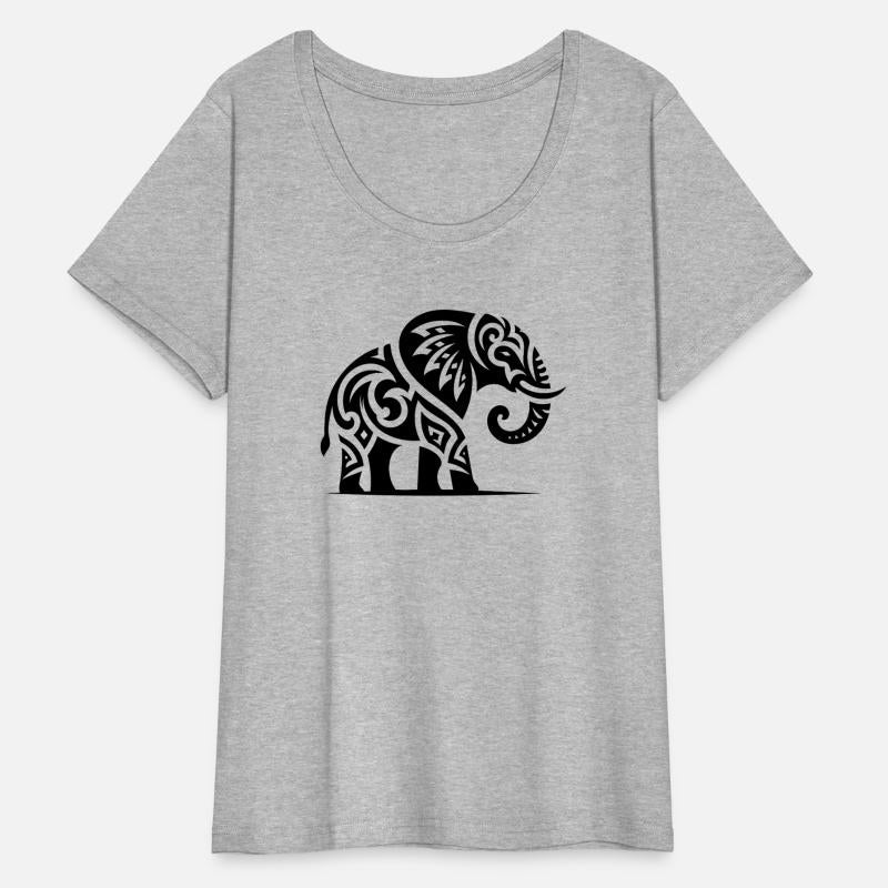 Elegant Tattoo Elephant With Large Tusks