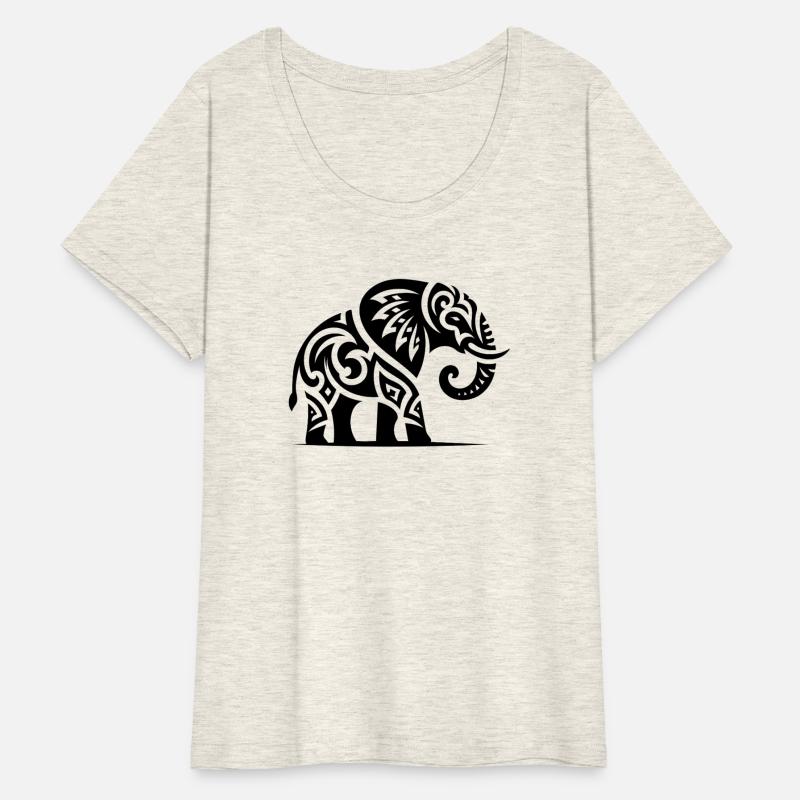 Elegant Tattoo Elephant With Large Tusks