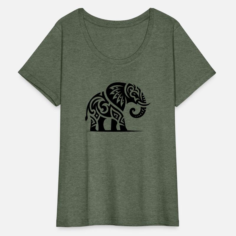 Elegant Tattoo Elephant With Large Tusks