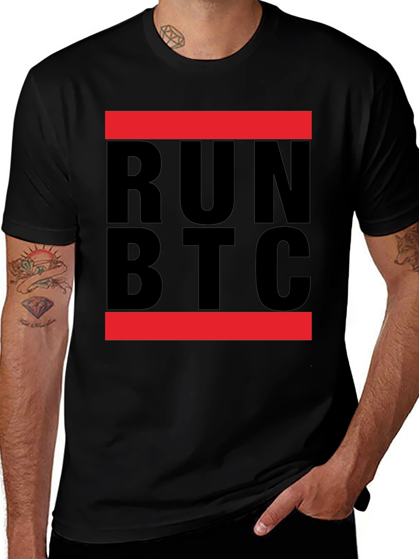 RUN BTC Graphic T-Shirt - Crypto Enthusiast Tee