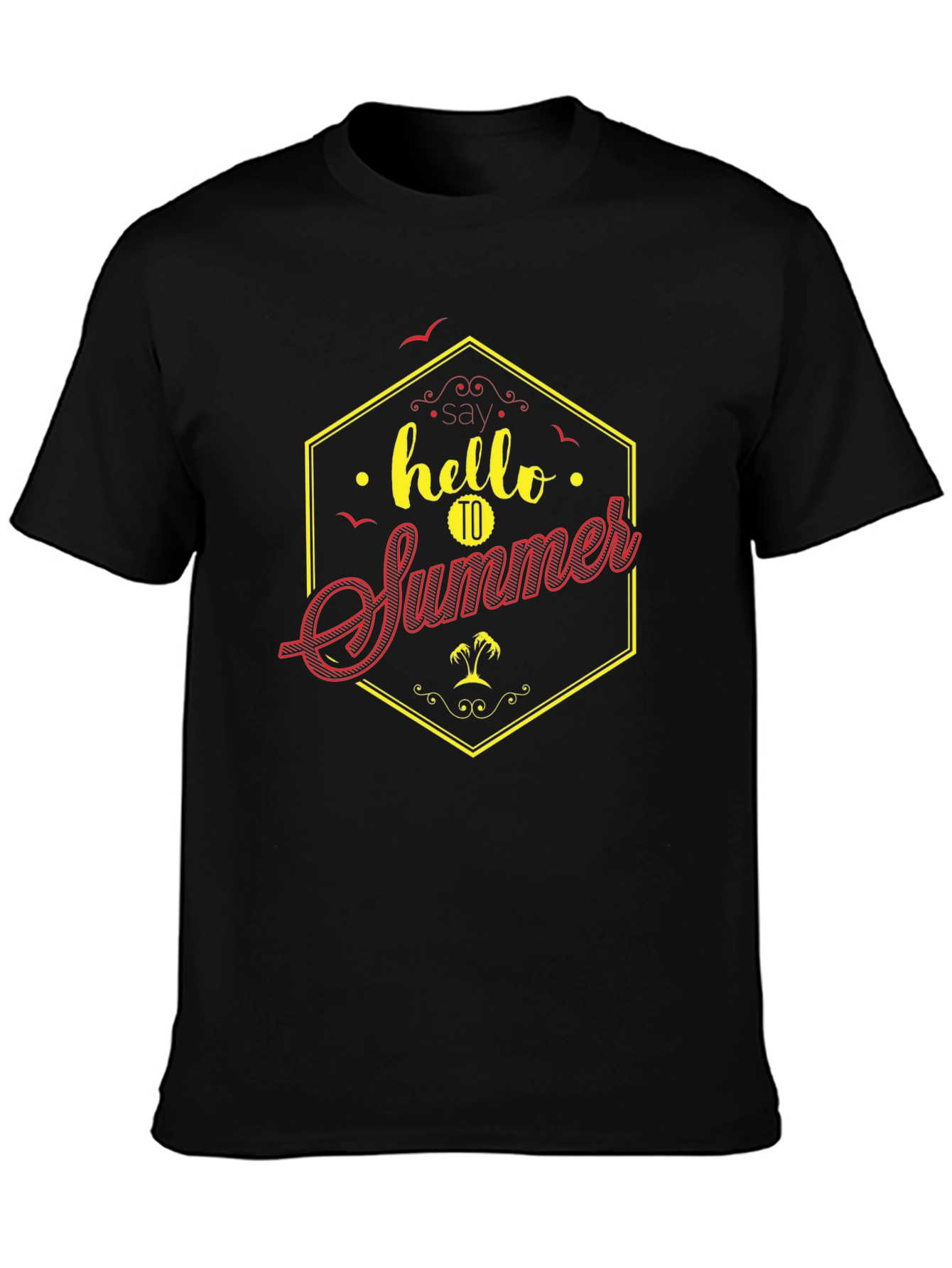 Hello Summer Graphic Tee - Mens Black T-Shirt