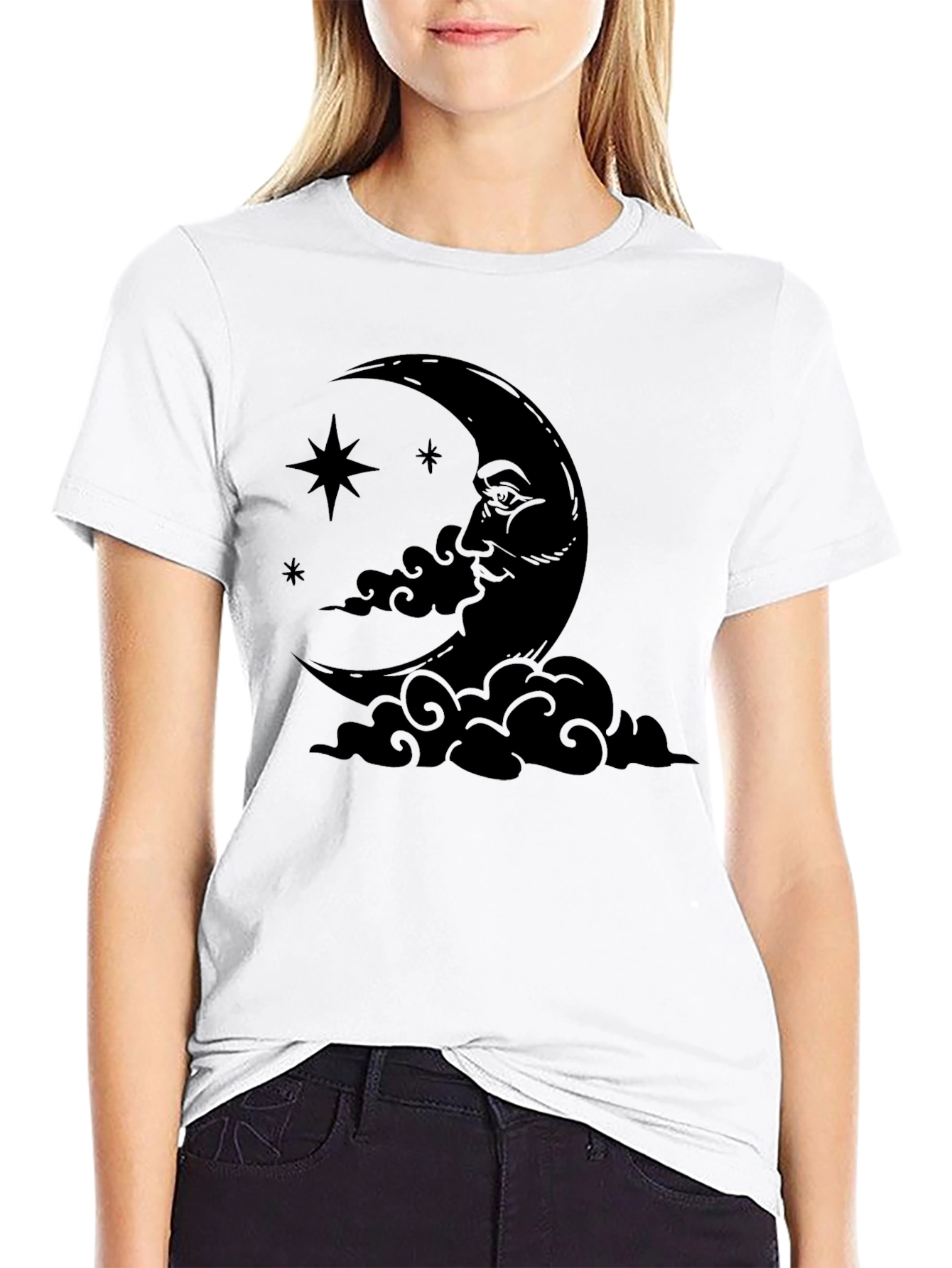 Crescent Moon Graphic Tee - Unisex Black T-Shirt