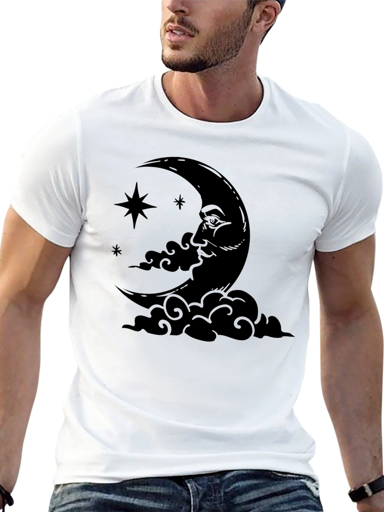 Crescent Moon Graphic Tee - Unisex Black T-Shirt