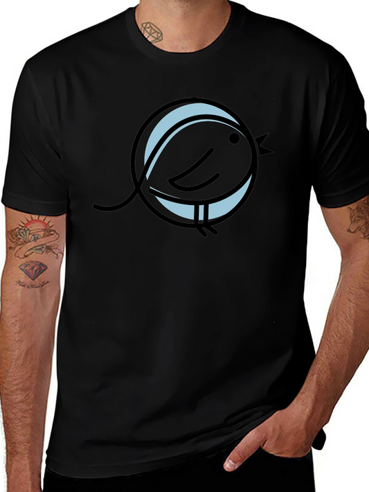 Black Graphic Tee - Bird in Circle