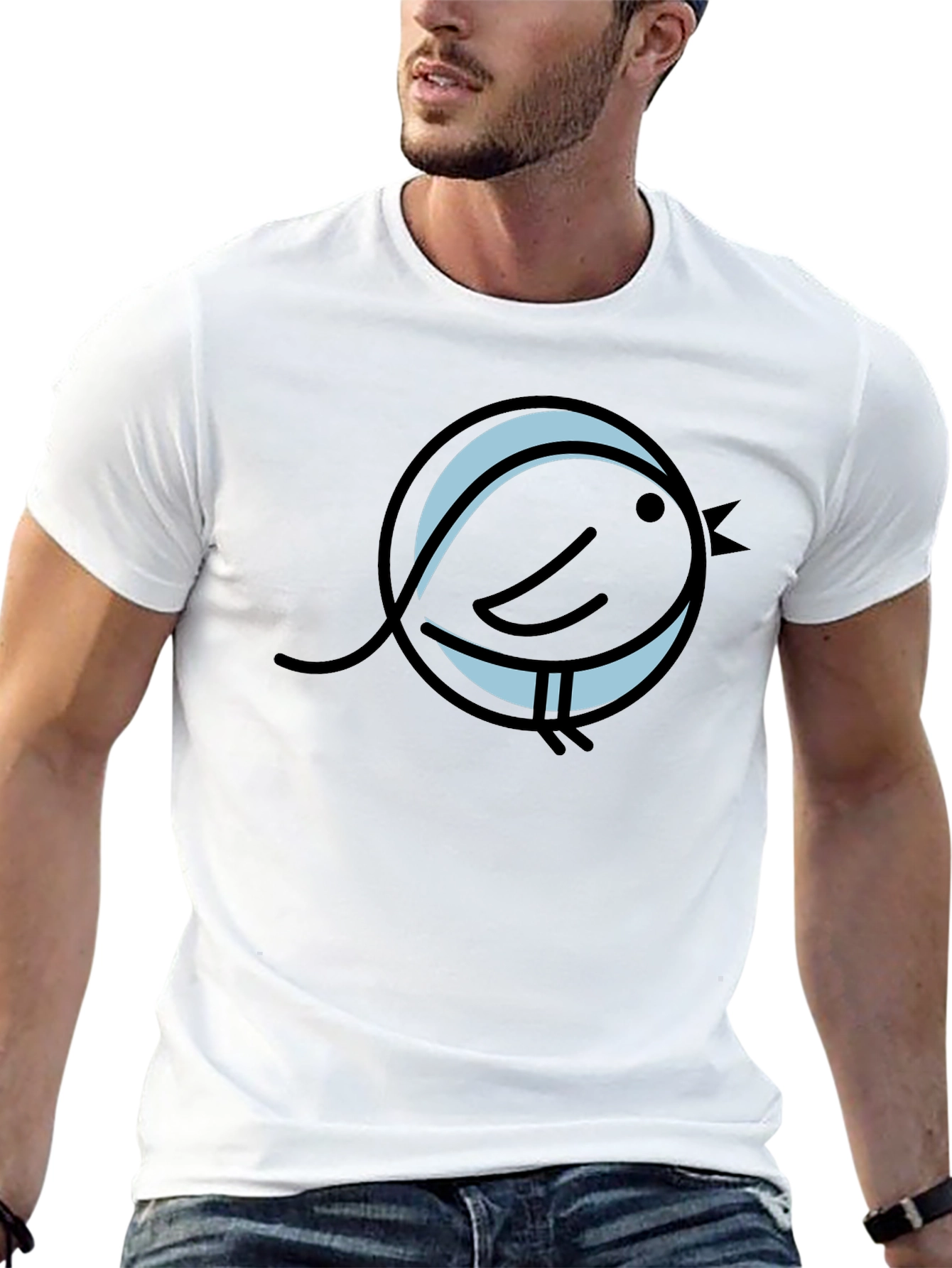Black Graphic Tee - Bird in Circle