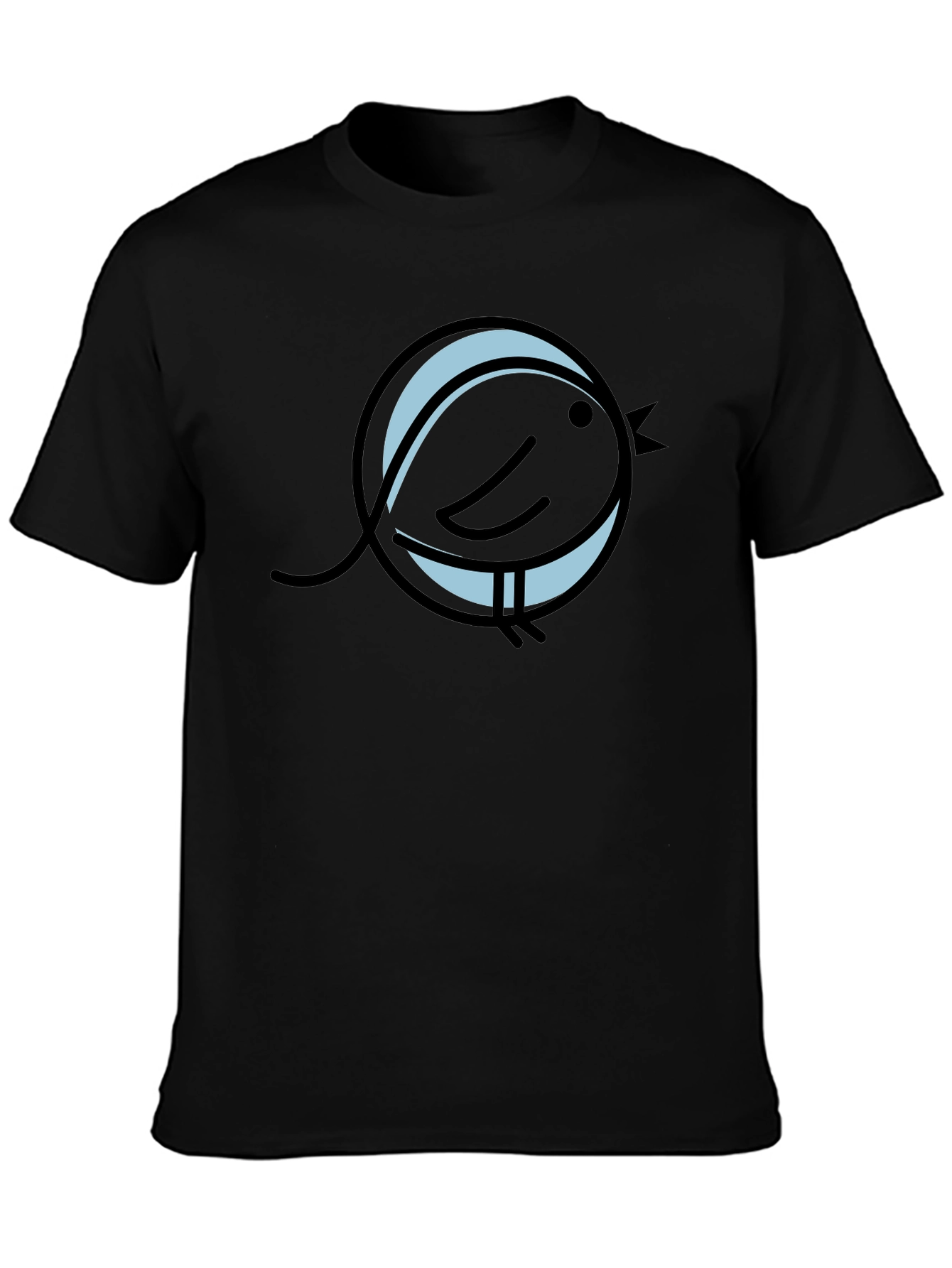 Black Graphic Tee - Bird in Circle