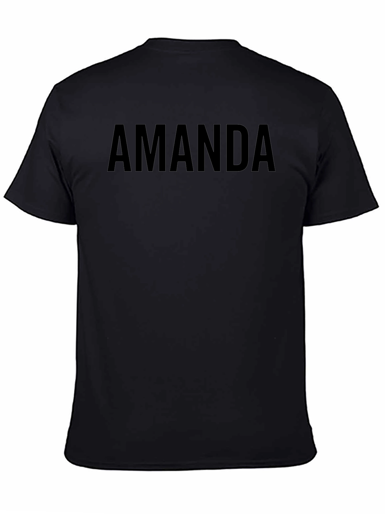 Amanda Black Graphic T-Shirt - Classic Crew Neck Tee