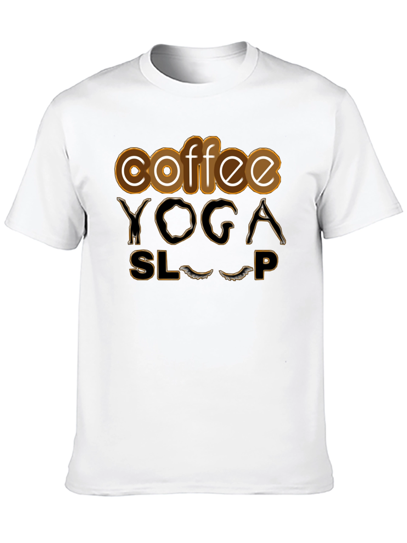 Coffee Yoga Sleep T-Shirt Funny Relaxing Tee