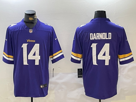 Men's Minnesota Vikings Sam Darnold #14 Purple Team Game Jerseys