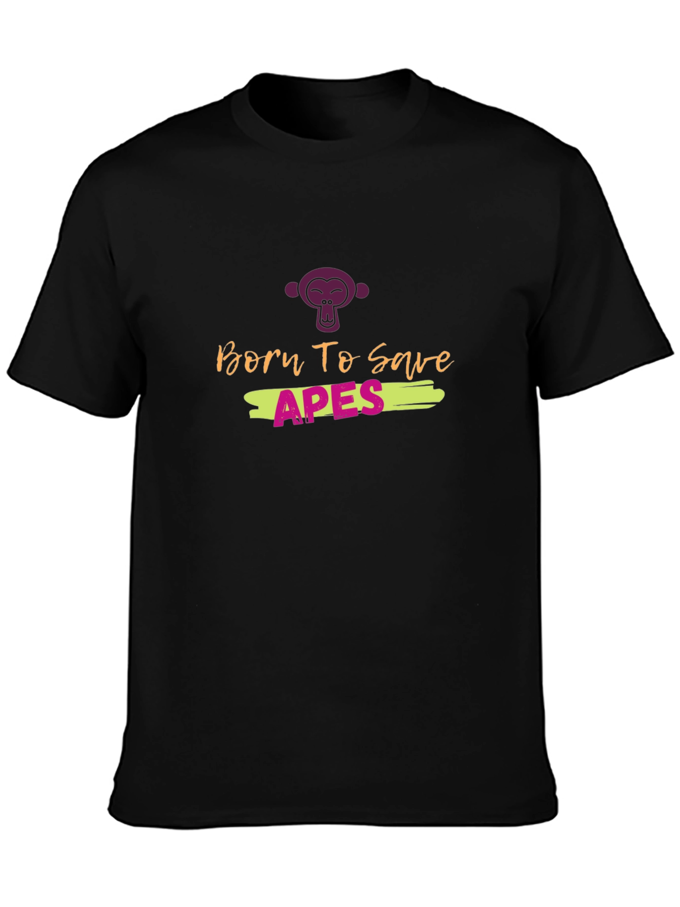 Born to Save Apes Graphic Tee - Black
