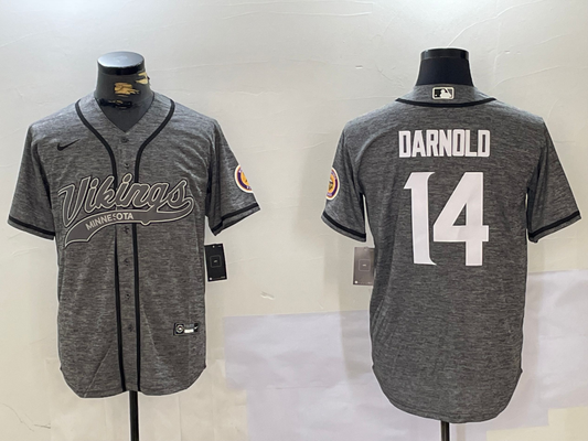 Men's Minnesota Vikings Sam Darnold #14 Gray Team Game Jerseys