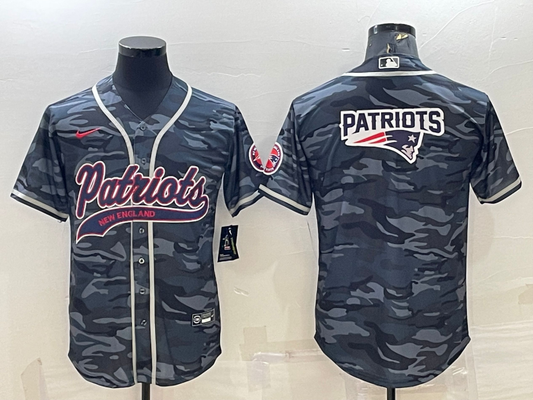Men's New England Patriots Grey Camouflage Game Jerseys