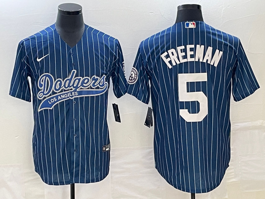 Men's Los Angeles Dodgers Freddie Freeman #5 Blue Player Jerseys Joint Edition