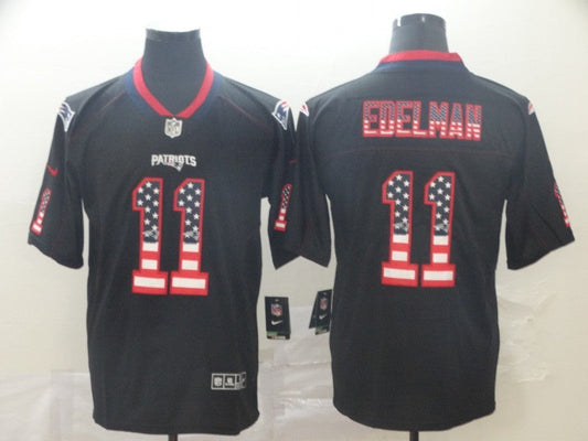 Men's New England Patriots #11 Julian Edelman Black Alternate Game Jerseys