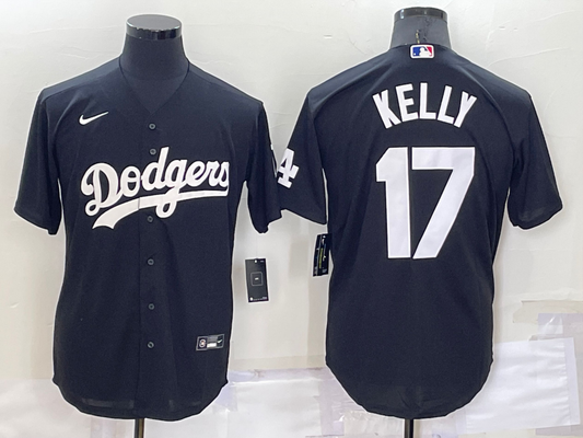 Men's Los Angeles Dodgers Joe Kelly #17 Black Replica Baseball Jerseys