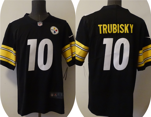 Men's Pittsburgh Steelers Mitchell Trubisky #10 Black Game Jerseys