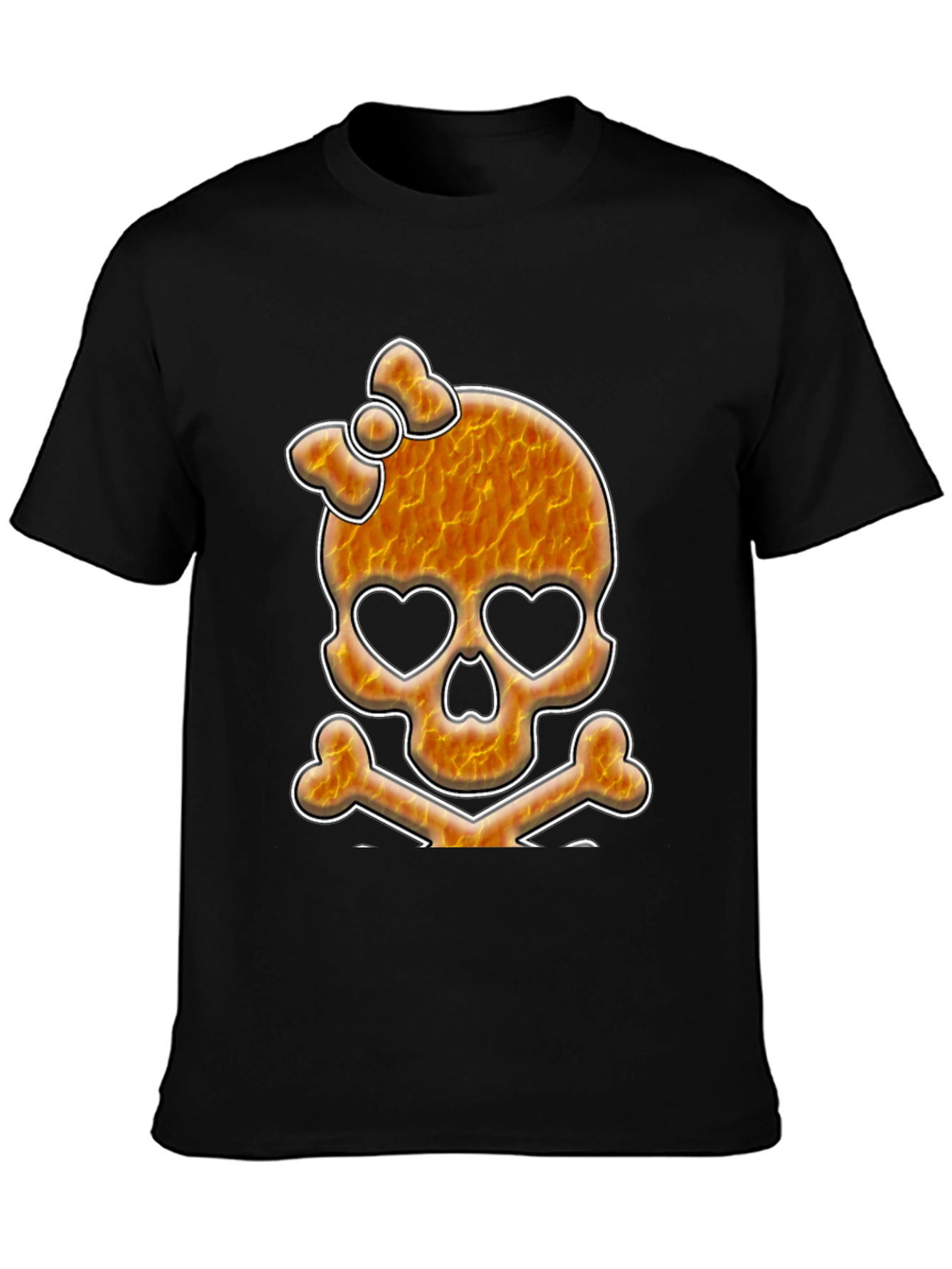 Skull & Crossbones Graphic Tee - Heart Eyes