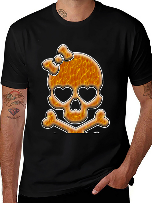 Skull & Crossbones Graphic Tee - Heart Eyes