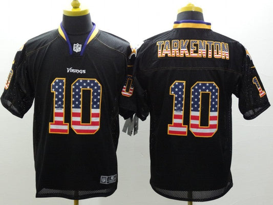 Men's Minnesota Vikings Fran Tarkenton #10 Black Game Jerseys