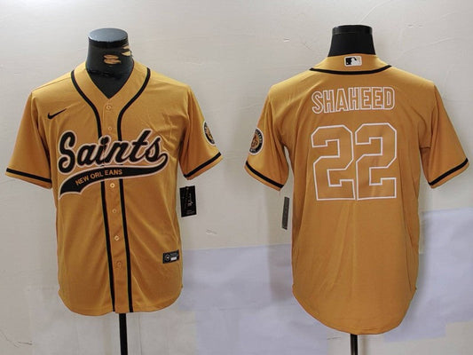 Men's New Orleans Saints Rashid Shaheed #22 Yellow Game Jerseys