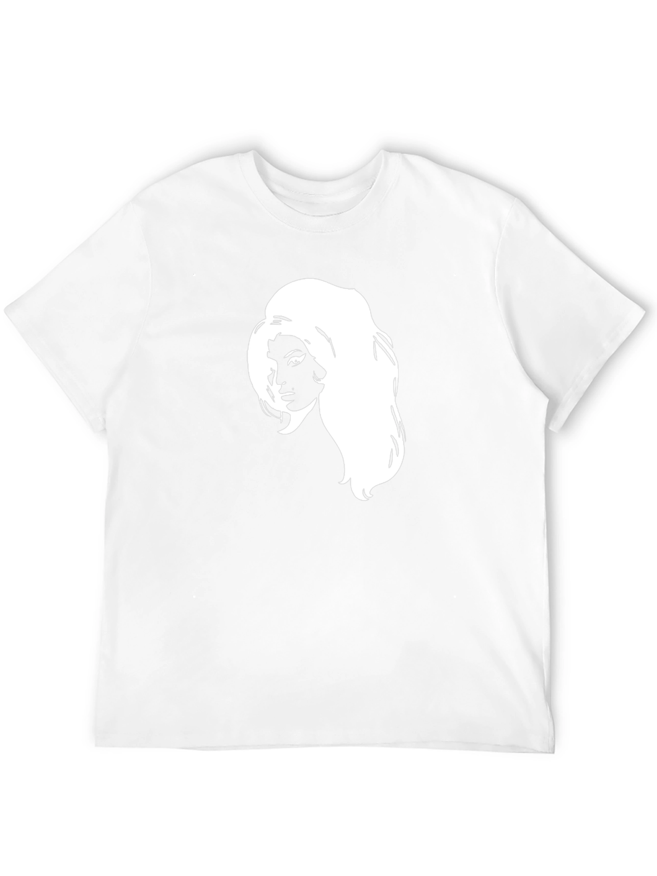 Black T-Shirt with White Woman Graphic