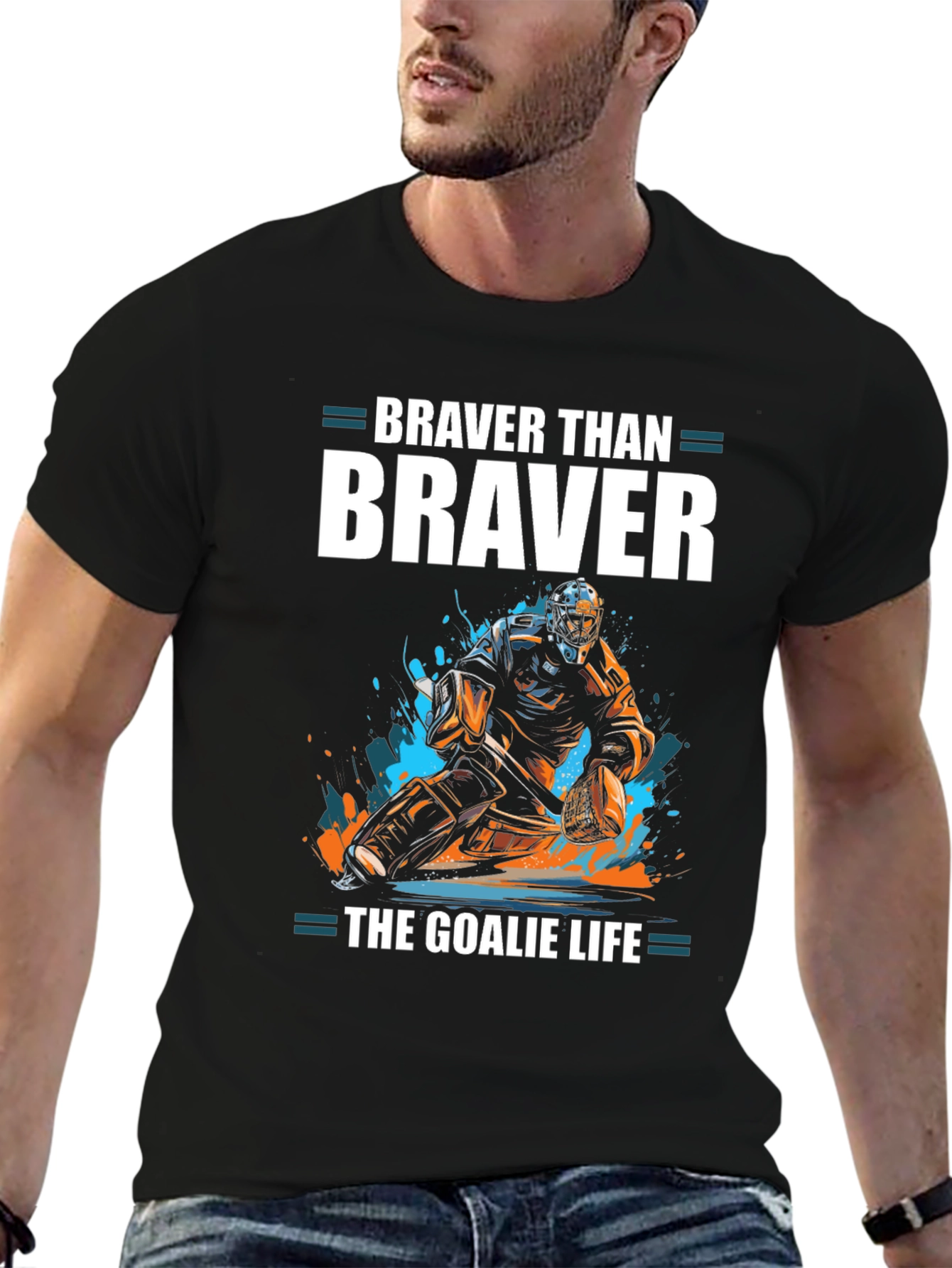 Braver Than Brave Hockey Goalie Graphic Tee