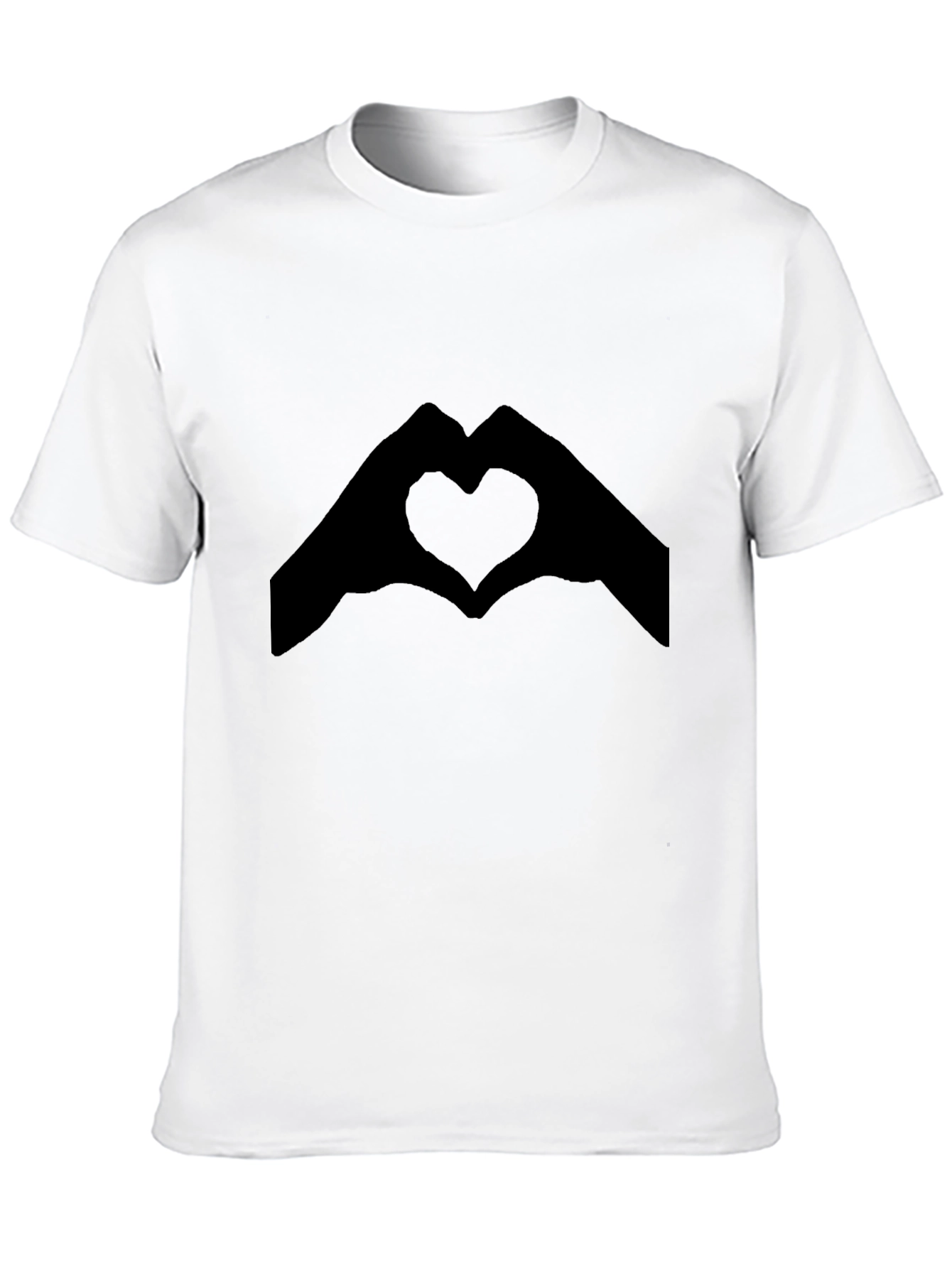 Heart Hands Graphic Tee - Black Casual T-Shirt