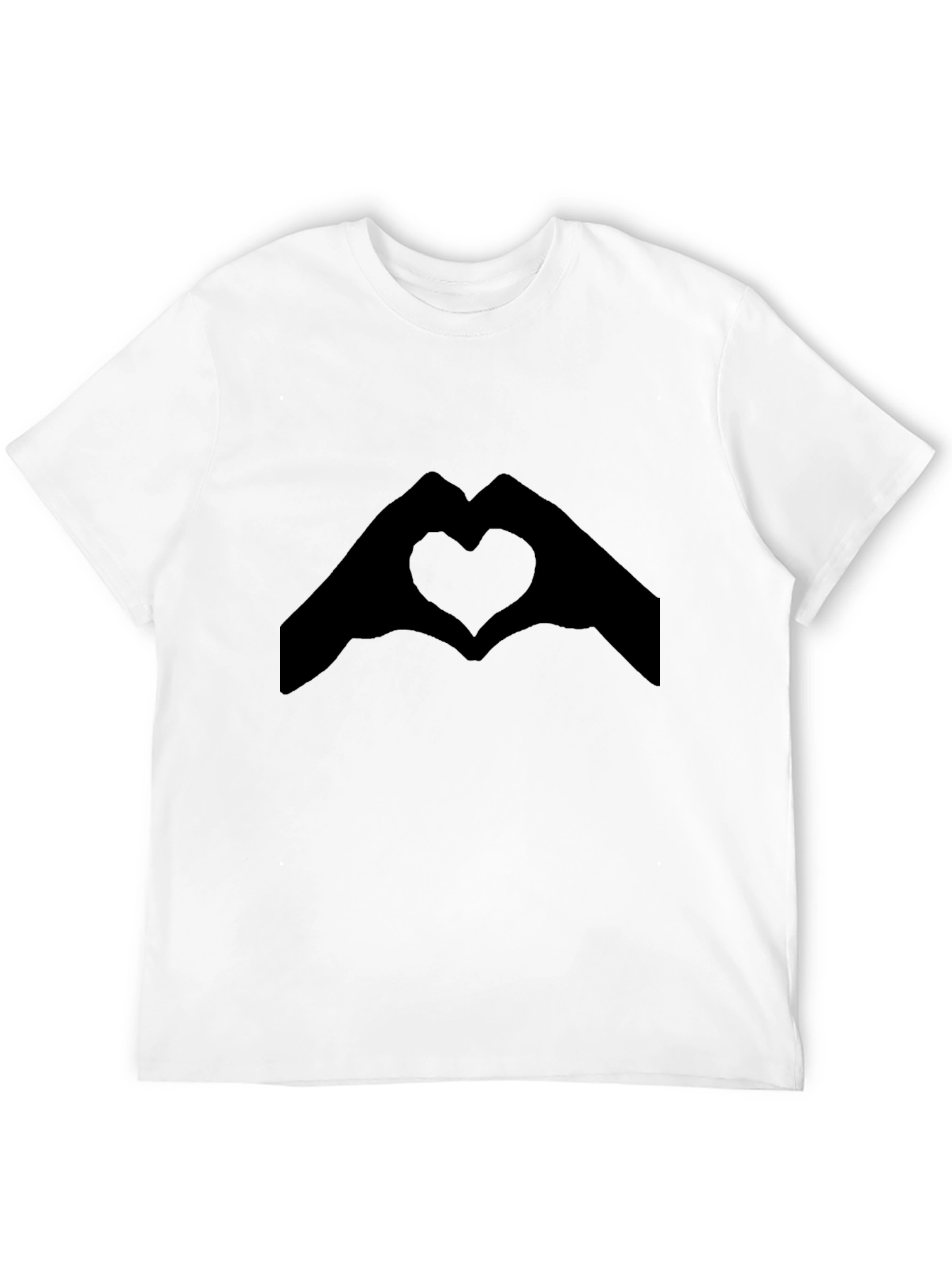 Heart Hands Graphic Tee - Black Casual T-Shirt