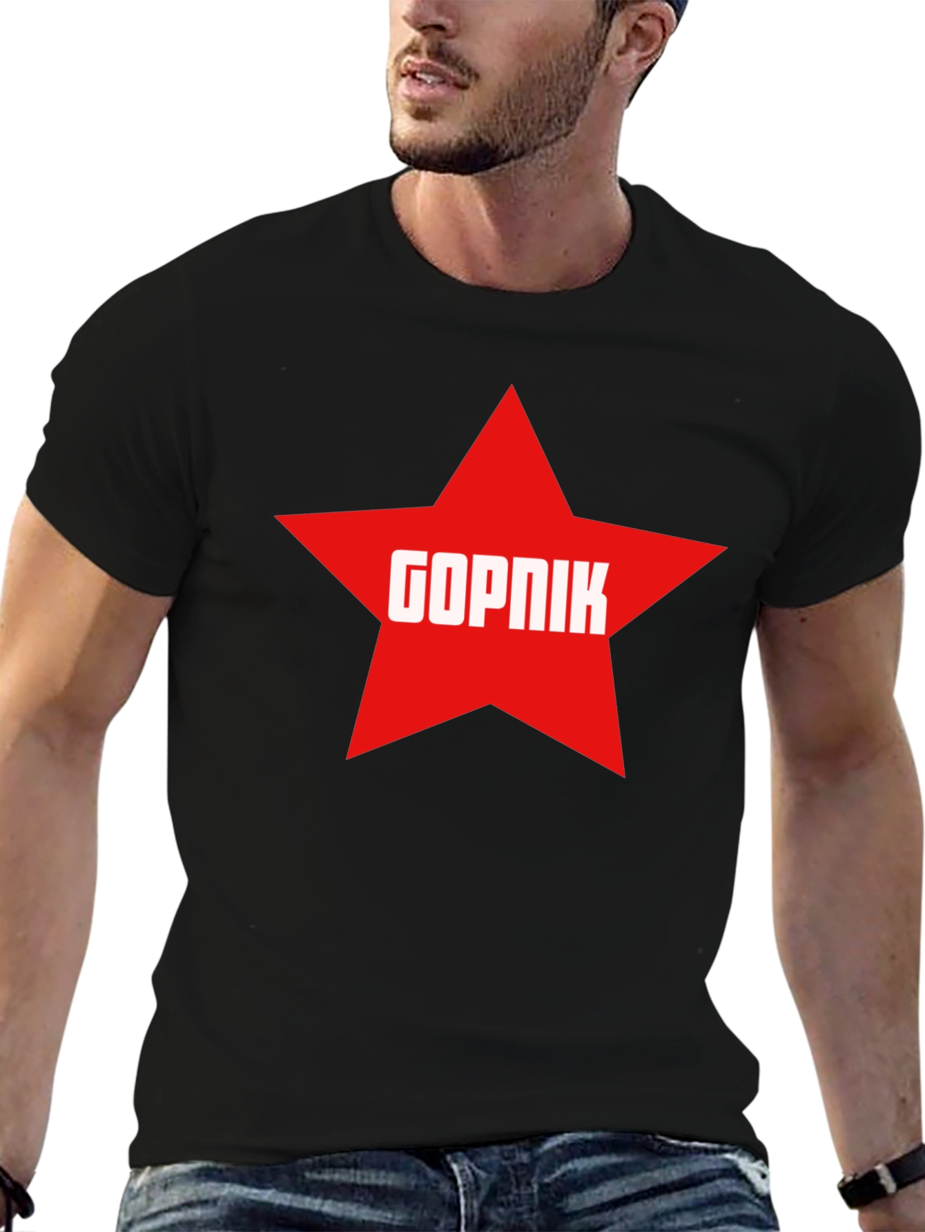 Gopnik Star T-Shirt - Black