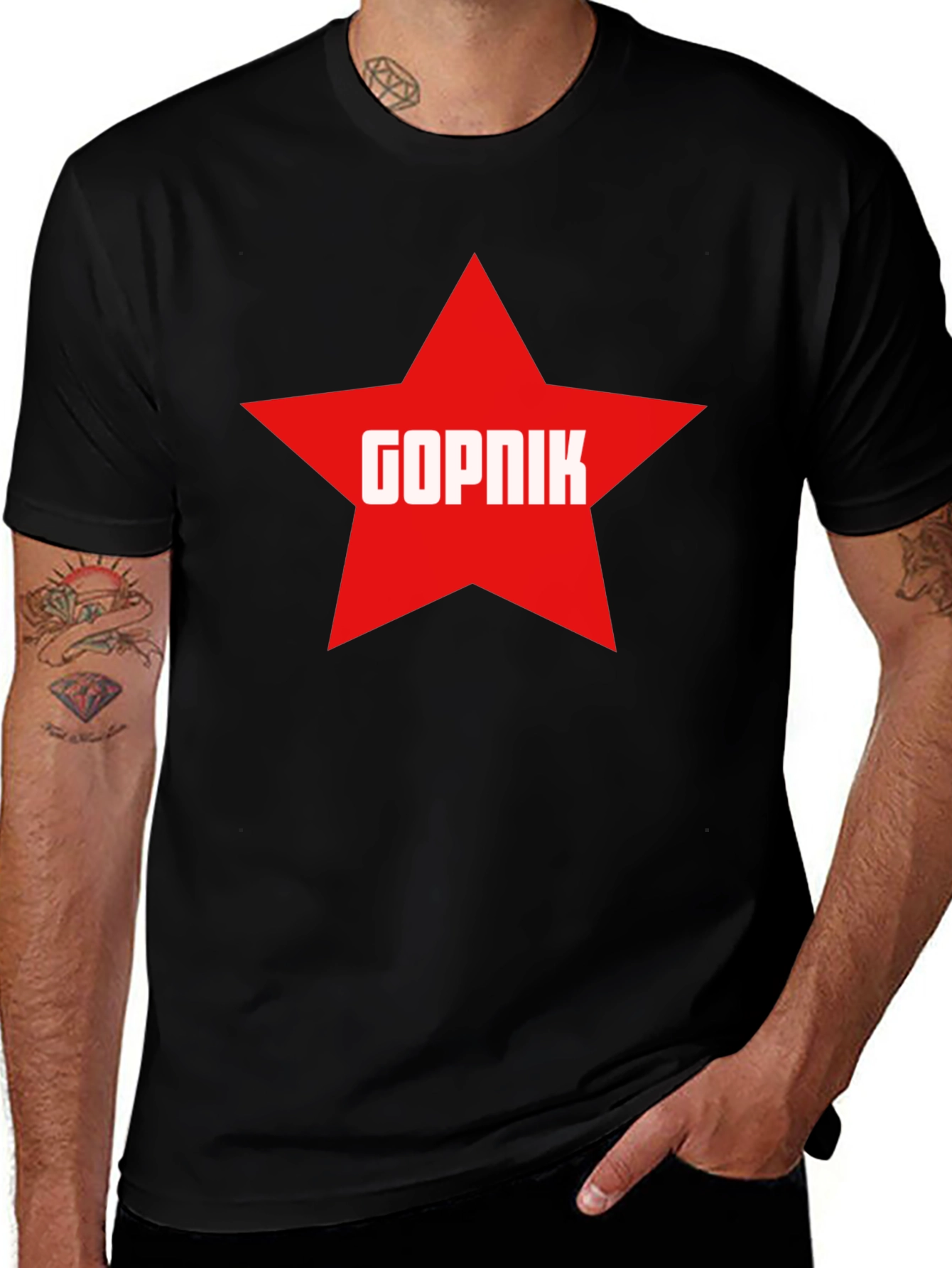 Gopnik Star T-Shirt - Black