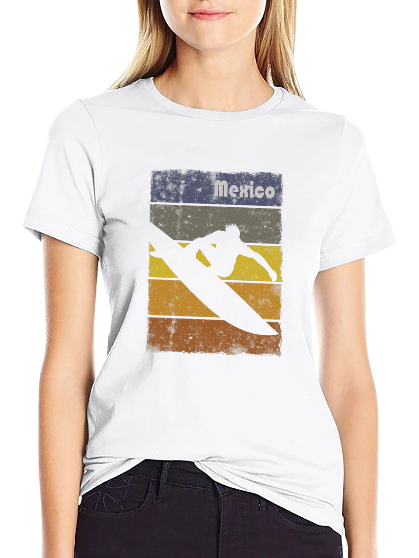 Mexico Surfing T-Shirt - Retro Style Black Tee