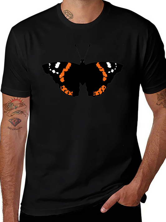 Butterfly Graphic Black T-Shirt Casual Mens Tee
