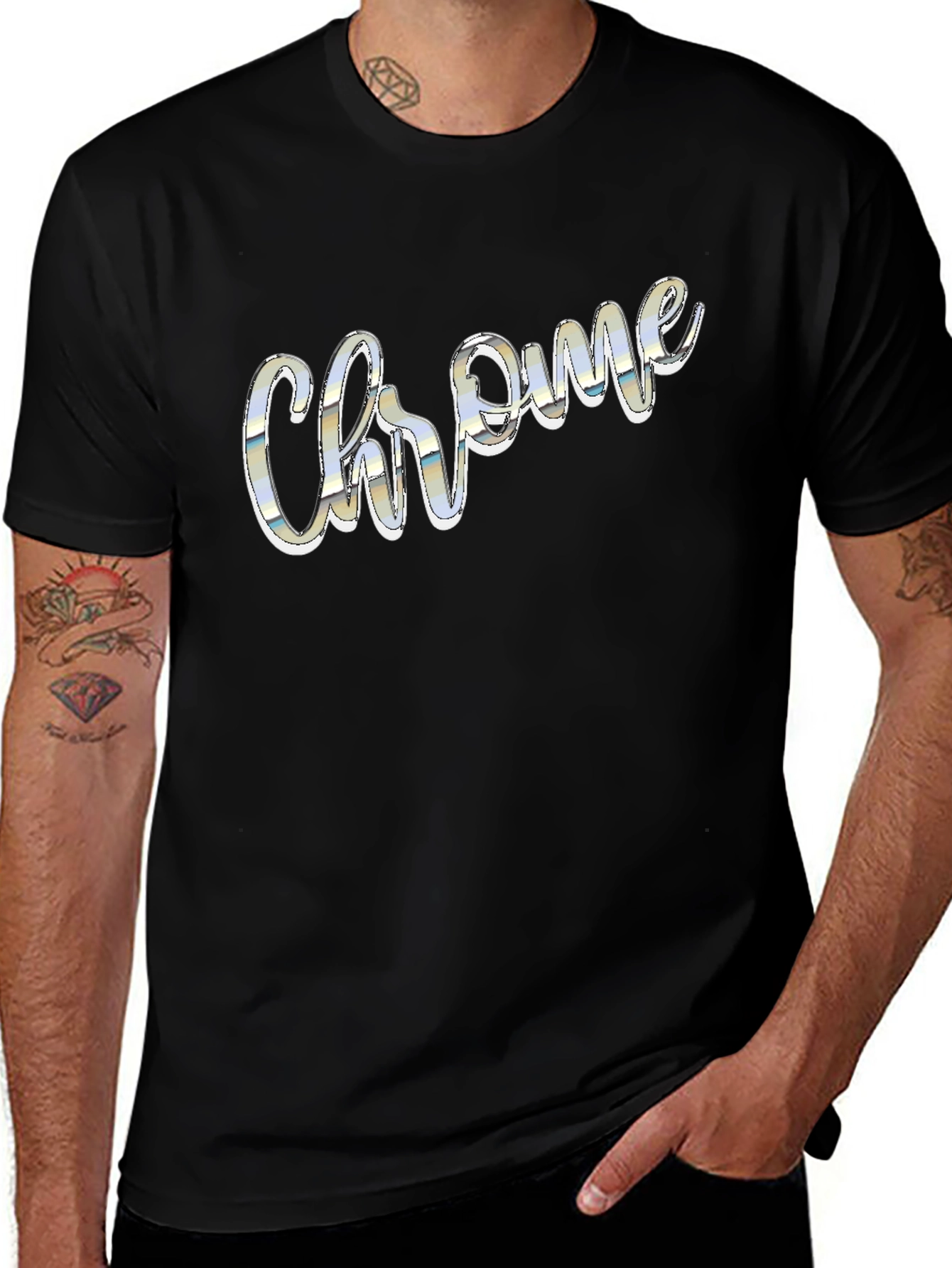Chrome Logo Black T-Shirt | Stylish Mens Tee